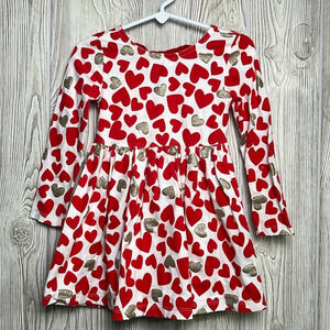 Tommy Bahama Toddler Long Sleeve Heart Print Dress Size 2T